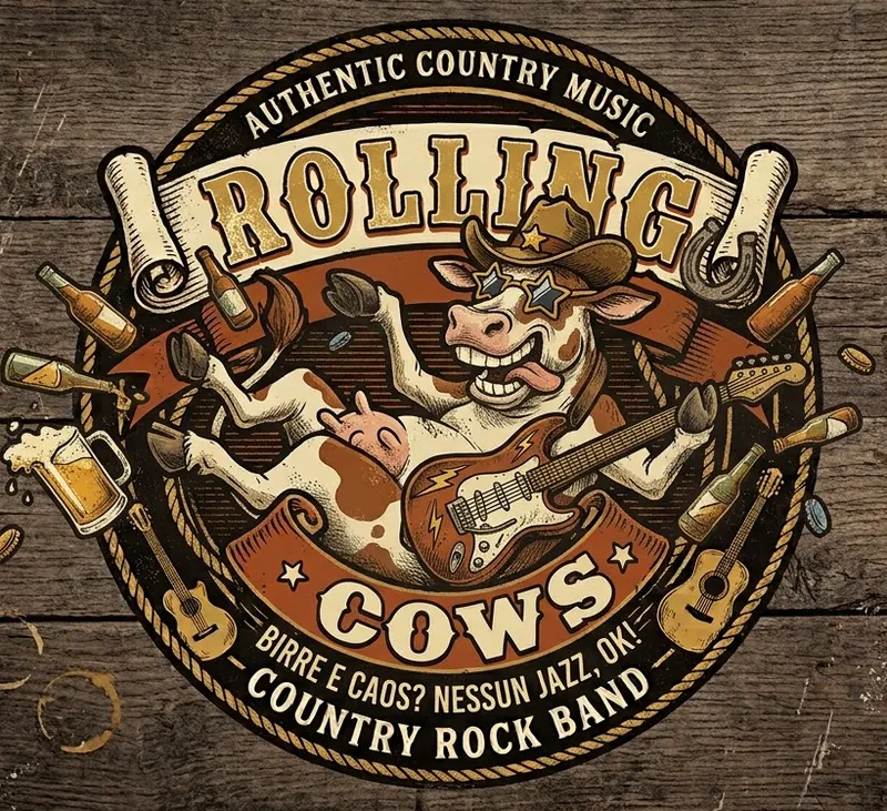 Logo Rolling Cows — Country Rock Band